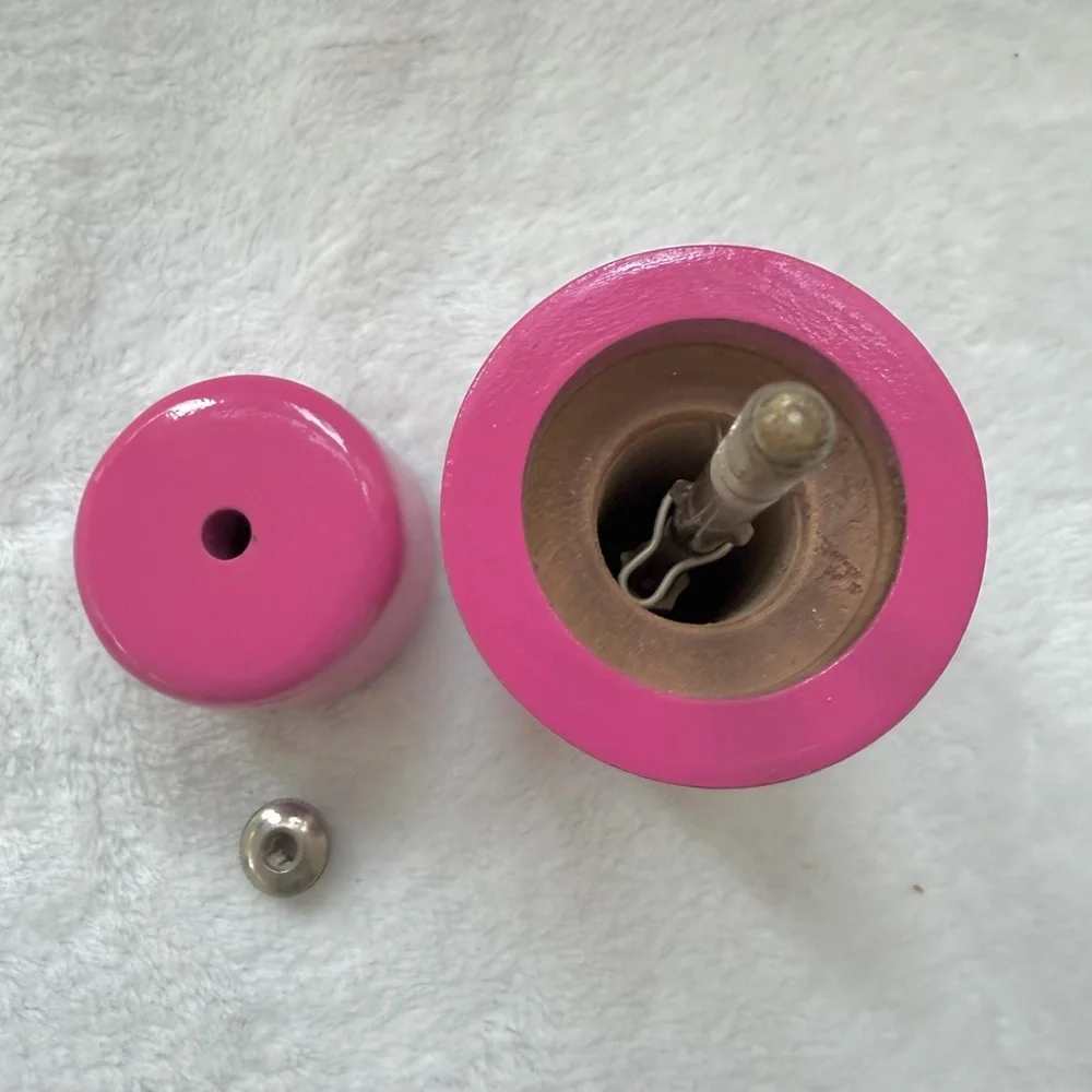 Upcycled Peugot France Wood Salt/ Pepper Grinder/Mill Pink Magenta Hand Painted